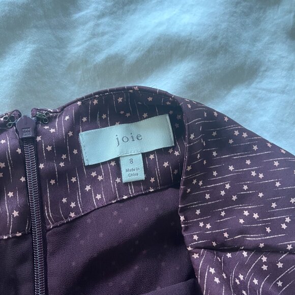 Joie Maira Skirt Purple Floral Ruched Midi Size 8 - Picture 6 of 6